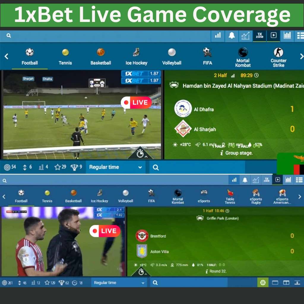 1xbet Live Game Coverage